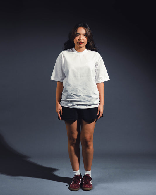 mozy&co. "Threads" Tee in White with White Thread