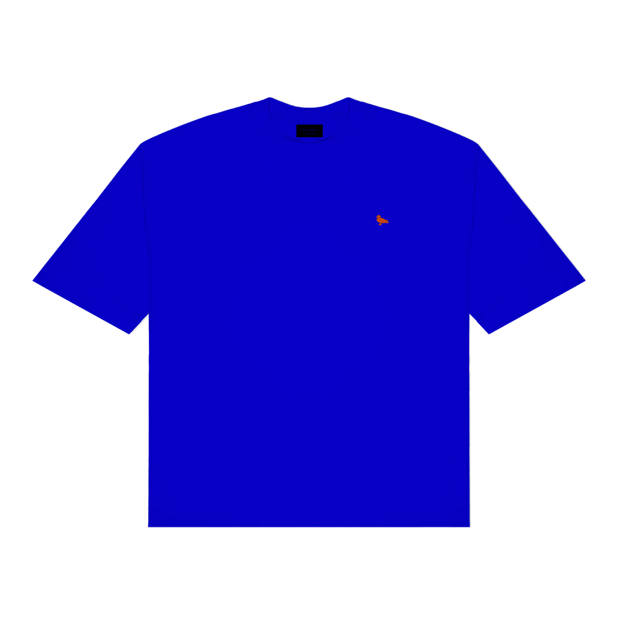 mozy&co. "Threads" Tee in Blue with Orange Thread