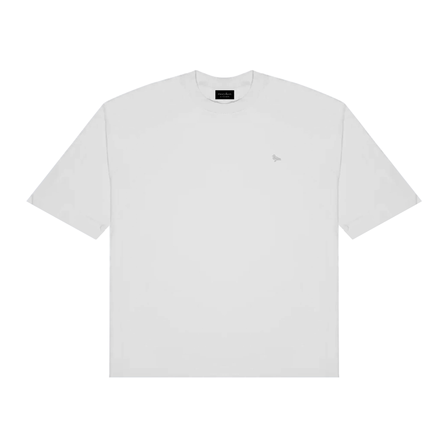 mozy&co. "Threads" Tee in White with White Thread