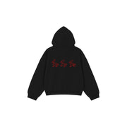 Three-Duck Hoodie in Jet Black