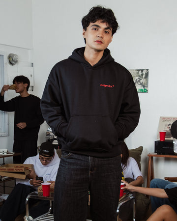 Three-Duck Hoodie in Jet Black