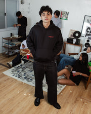 Three-Duck Hoodie in Jet Black