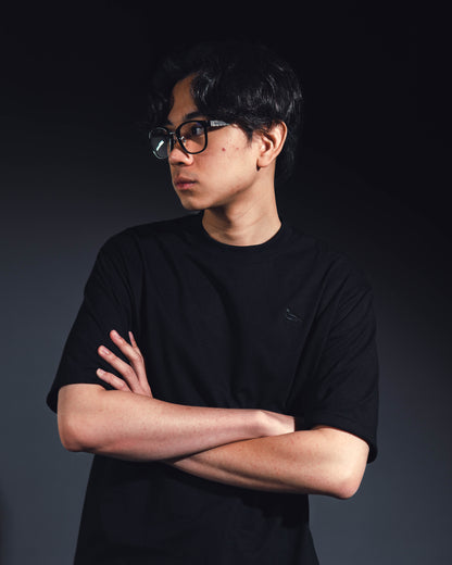 mozy&co. "Threads" Tee in Black with Black Thread