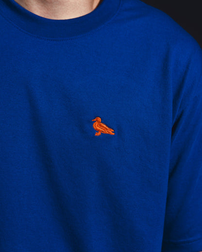 mozy&co. "Threads" Tee in Blue with Orange Thread