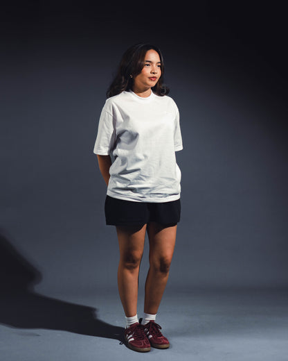mozy&co. "Threads" Tee in White with White Thread