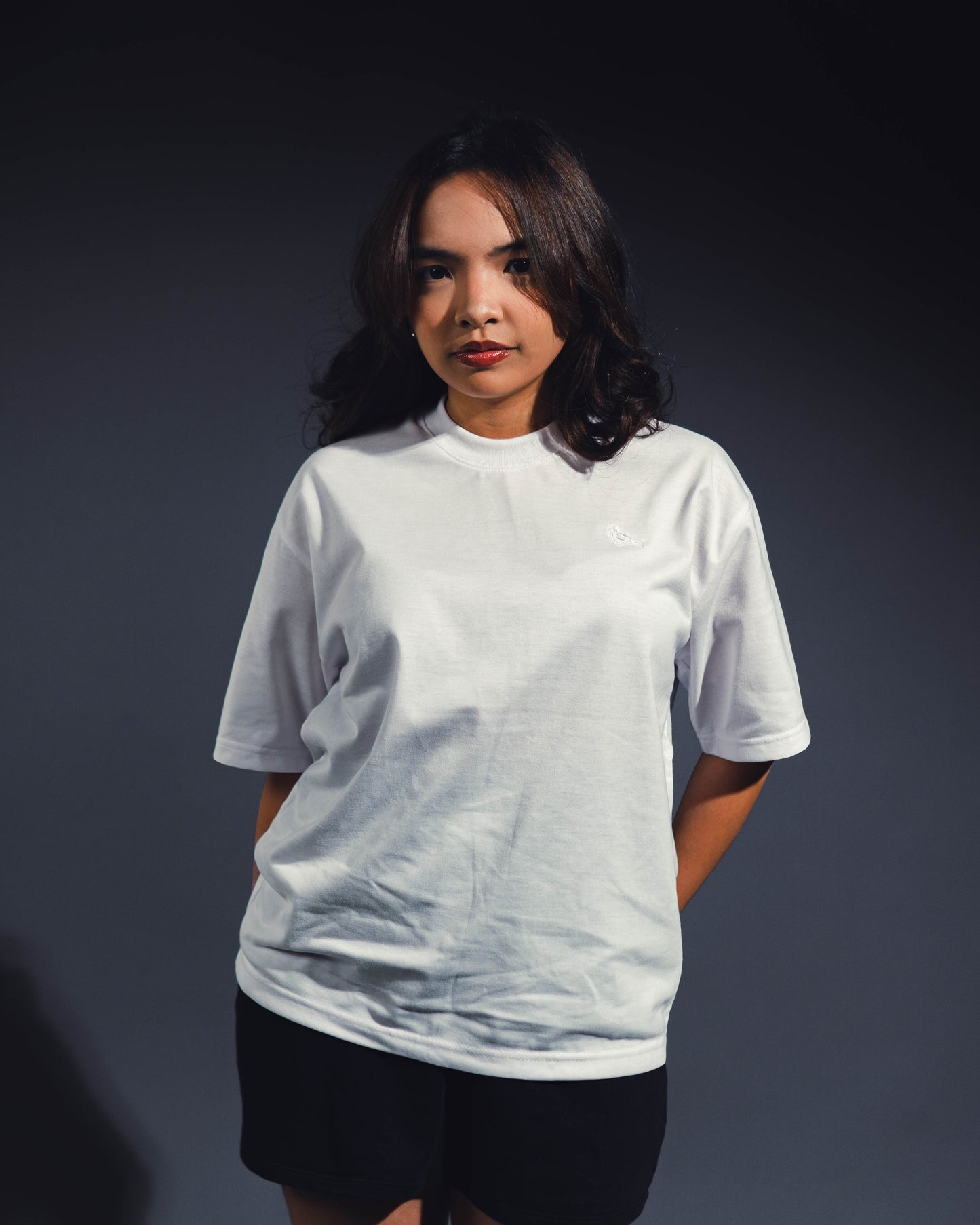 mozy&co. "Threads" Tee in White with White Thread