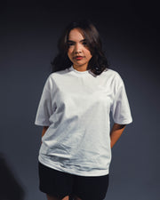 mozy&co. "Threads" Tee in White with White Thread