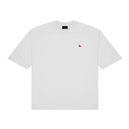 mozy&co. "Threads" Tee in White with Red Thread